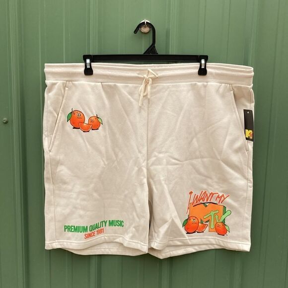 Men's MTV Fleece Comfy Active Jogger Lounge Shorts Size 3XL - Picture 1 of 6
